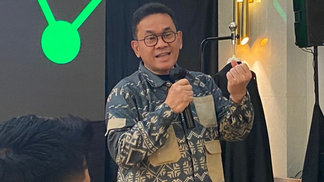 Peluncuran Jakarta Muslim Fashion Week (JMFW) 2026 oleh Menteri Perdagangan RI, Budi Santoso. (Suara.com/Fajar Ramadhan)