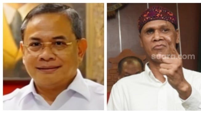 Kolase foto Bupati Pati Sudewo dan mantan preman Pasar Tanah Abang, Hercules. (tangkapan layar/ist)