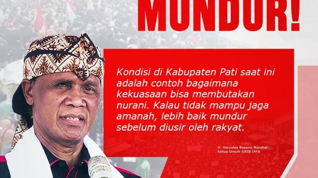 Seruan Hercules, eks preman Pasar Tanah Abang, Jakarta dukung demonstrasi lengserkan Bupati Pati Sudewo. (tangkapan layar/instagram)