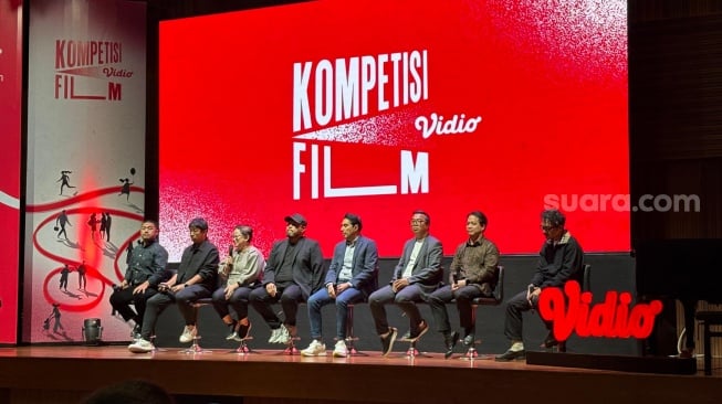 Konferensi pers Kompetisi Film Vidio di kawasan SCBD, Jakarta Selatan pada Kamis, 14 Agustus 2025. [Suara.com/Tiara Rosana]