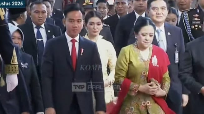 Wapres Gibran Rakabuming Raka di Sidang Tahunan MPR RI 2025, Jakarta, Jumat (15/8/2025). [Tangkapan layar]