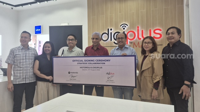 Motorola comeback di Digiplus, Jakarta, Kamis (14/8/2025). [Suara.com/Dythia]