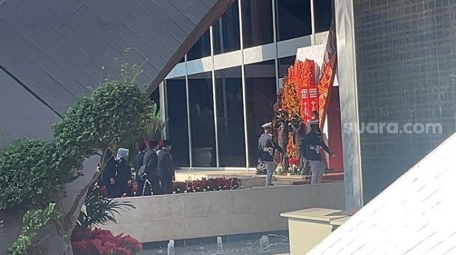 Penampilan Presiden Prabowo saat hadiri Sidang Tahunan MPR RI 2025. (Suara.com/Bagaskara)