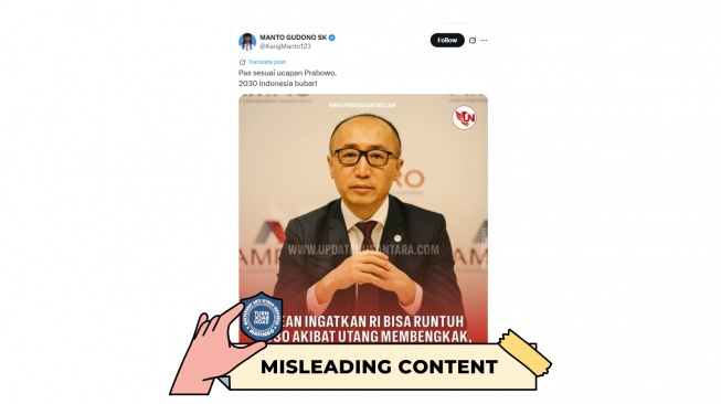 CEK FAKTA, Benarkah ASEAN Prediksi Indonesia Bangkrut pada 2030. [TurnBackHoax.id]