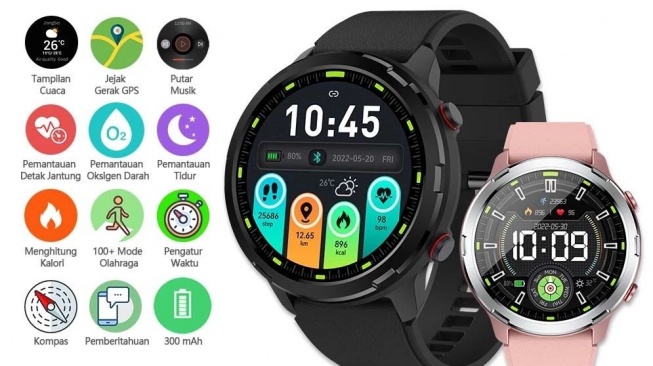 Jam tangan lari dengan GPS, BYM Smartwatch S47  (shopee.co.id)