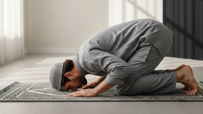 Ilustrasi mimpi sholat. (Google AI Studio)