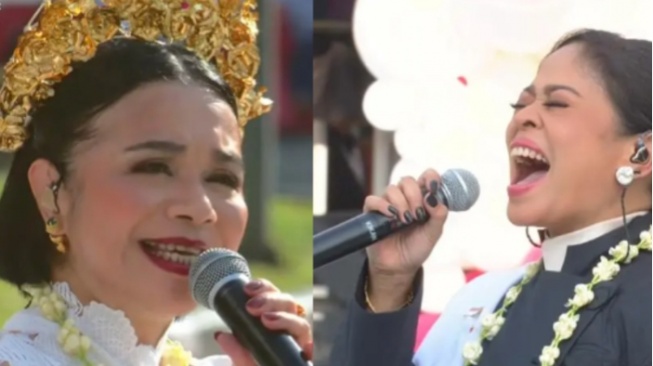 8 Gaya Artis Saat Upacara Penurunan Bendera Hut ke-80 RI di Istana Merdeka, Kenakan Wastra Nusantara