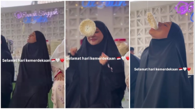 Rae Lil Black ikut perlombaan makan kerupuk (Instagram)