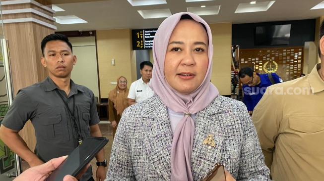Istri RMS, Fatmawati Rusdi, yang juga menjabat sebagai Dewan Pertimbangan DPP NasDem [Suara.com/Lorensia Clara]