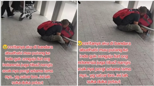 Pelaut Indonesia kedapatan menangis di Bandara Abu Dhabi (Instagram)