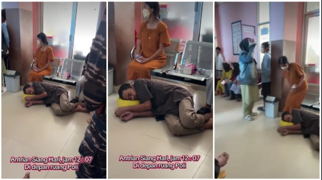 Potret Miris Layanan Kesehatan, Viral Pasien Kelelahan Tidur di Lantai saat Antre Berjam-jam di RS