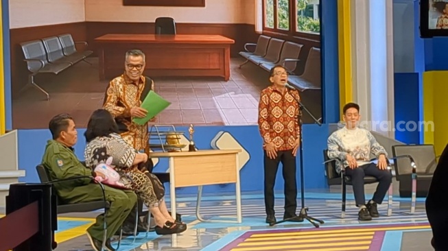 Suasana konferensi pers Anugerah Komedi Indonesia 2025 di MNC Studios, Kebon Jeruk, Jakarta, Selasa, 19 Agustus 2025. [Suara.com/Adiyoga Priyambodo]