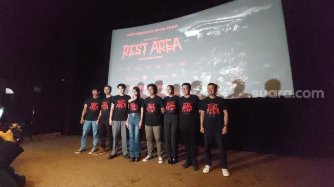 Lutesha dalam konferensi pers film Rest Area yang digelar di kawasan Menteng, Jakarta Pusat pada Rabu, 20 Agustus 2025. [Suara.com/Tiara Rosana]