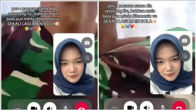 Seorang pria melakukan video call dengan pacarnya saat sedang bermain sepak bola (Instagram)