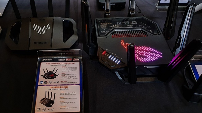 Rangkaian Reuter ASUS WiFi 7 Buat Gaming, Kamis (21/8/2025). [Asus Indonesia]