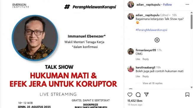 Wamenaker Noel Ditangkap KPK, Adian PDIP: Bagaimana Kelanjutan Talk Show 'Hukuman Mati Koruptor'?