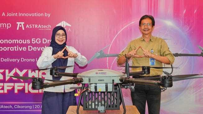 XLSMART melalui XLSMART for BUSINESS berkolaborasi dengan ASTRAtech memperkenalkan Autonomous Drone. [XLSMART] 