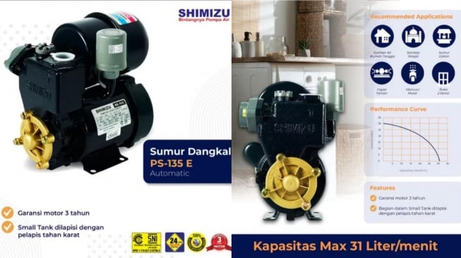 Pompa air Shimizu PS 135 E (Dok. Shimizu)