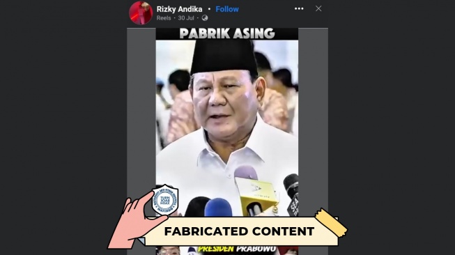 CEK FAKTA, Prabowo Akan Ambil Alih Seluruh Pabrik Asing di Indonesia. [TurnBackHoax.id]