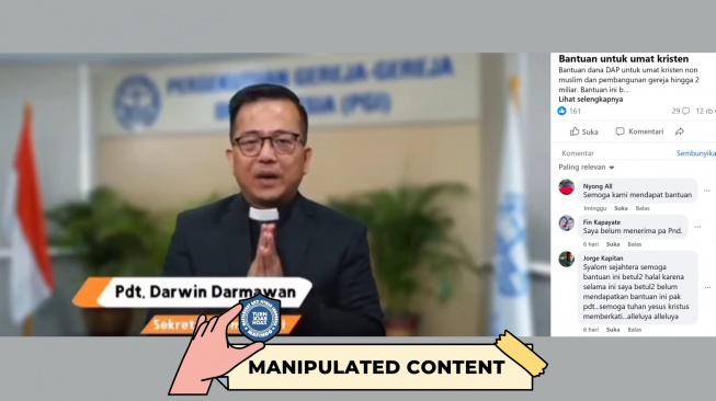 CEK FAKTA, Viral Video Sekum PGI Umumkan Bantuan Gereja via WhatsApp. [TurnBackHoax.id]
