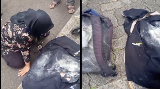 Demo Rusuh di Jakarta, Emak-emak Nangis Diduga Kena Gas Air Mata Polisi: Tas hingga Laptop Bolong!