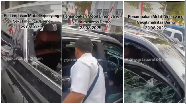 Hancur Lebur, Begini Penampakan Mobil Dinas yang Diamuk Massa saat Demo