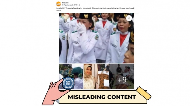 Viral hoaks anggota Paskibraka meninggal dunia. [Dok. Istimewa]