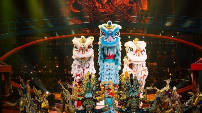Atraksi barongsai kelas dunia “Kong Ha Hong” yang memperkuat adegan tanah Sriwijaya (Dok: The Indonesian Broadway)