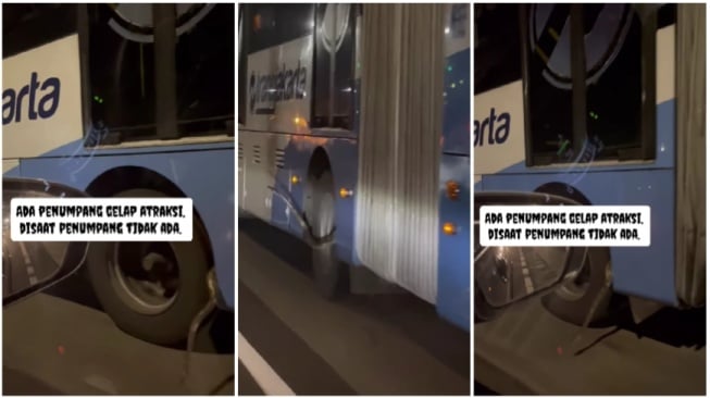 Pengendara Syok Saksikan Ular Sanca Nebeng di Busway Gandeng (Instagram)