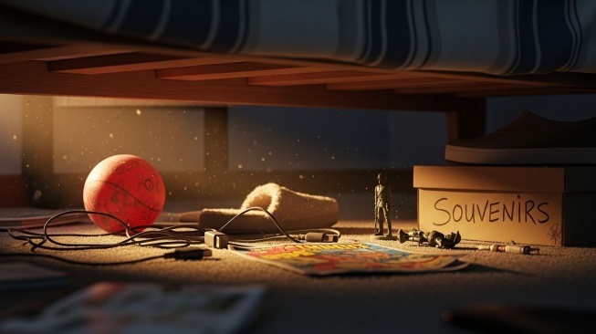 Ilustrasi bawah tempat tidur. (Google AI Studio)