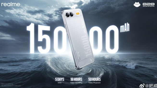 Usung Baterai Jumbo 15.000 mAh, Begini Ketahanan HP Realme Anyar
