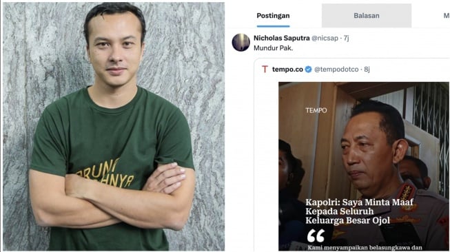 Nicholas Saputra ke Kapolri Listyo Sigit Prabowo: Mundur Pak!