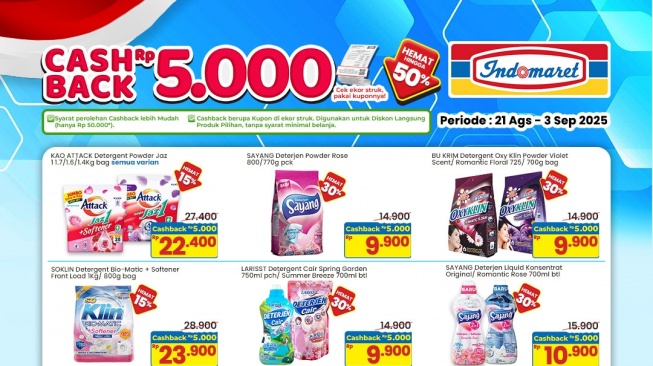 Promo Cashback Belanja di Indomaret Super Hemat! Cek Katalognya