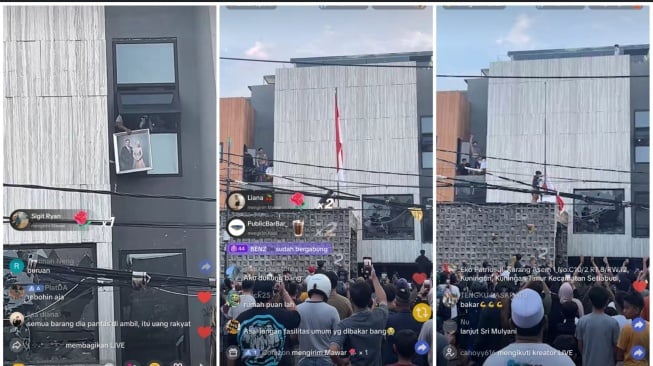 Rumah Ahmad Sahroni digeruduk massa (TIkTok)