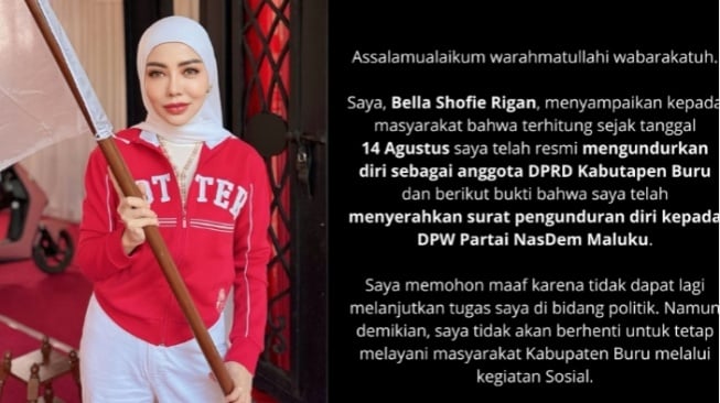 Bella Shofie Mundur dari DPRD Buru. (Instagram/bellashofie_rigan)