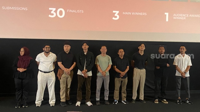 Konferensi pers Jakarta World Cinema (JWC) di kawasan SCBD, Jakarta Selatan pada Jumat, 29 Agustus 2025. [Suara.com/Tiara Rosana]