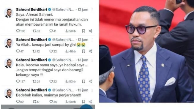 Akun X yang diklaim milik Ahmad Sahroni (X)