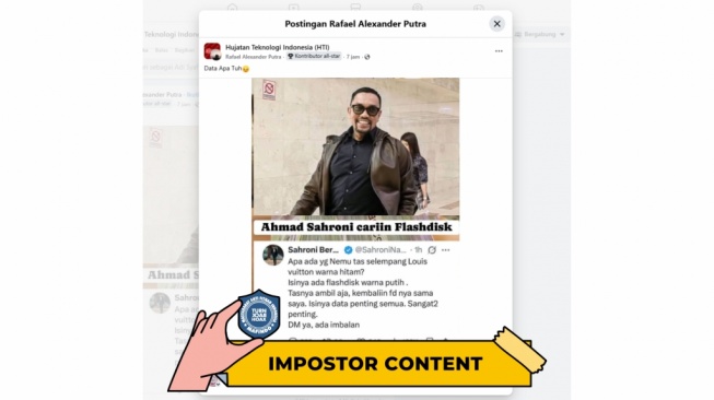 CEK FAKTA, Akun X @SahroniNasdem Bukan Milik Ahmad Sahroni. [TurnBackHoax.id]