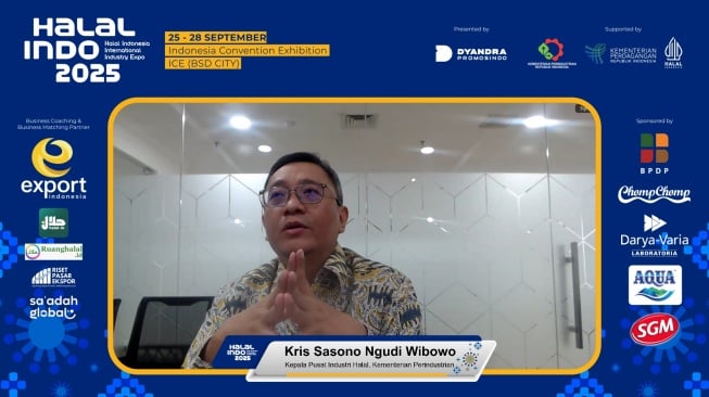 Kepala Pusat Industri Halal Kementerian Perindustrian Republik Indonesia, Kris Sasono Ngudi Wibowo mengatakan, pemerintah berkomitmen untuk proaktif dalam memajukan industri halal nasional (Dok: Halal Indo 2025)
