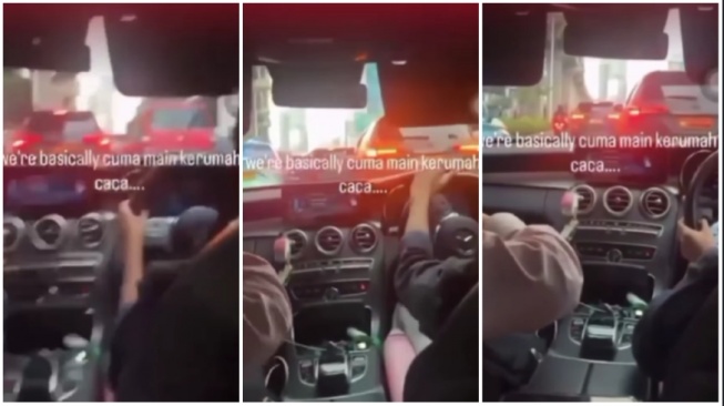 Mahasiswa UI diduga menggunakan patwal (Instagram)