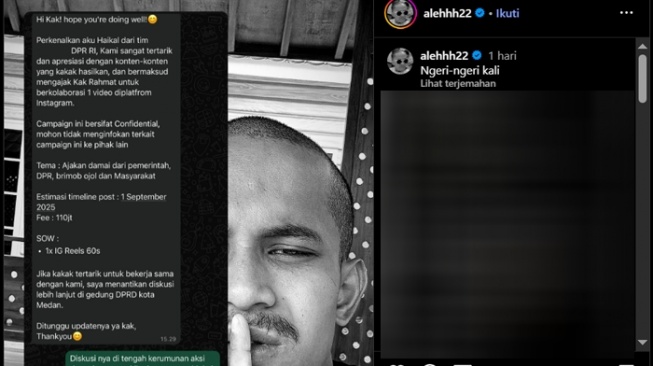Influencer Medan Aleh Ditawari Rp 110 Juta untuk Jadi Buzzer 'Ajakan Damai Indonesia': Ngeri Kali