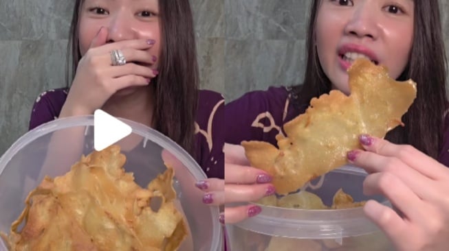 Peyek Pinkan Mambo Rp150 ribu. [TikTok/@meimeicin]