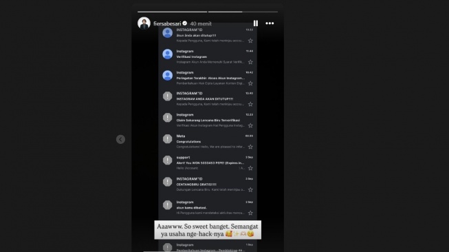 Fiersa Besari dapat serangan phishing di IG [Instagram]
