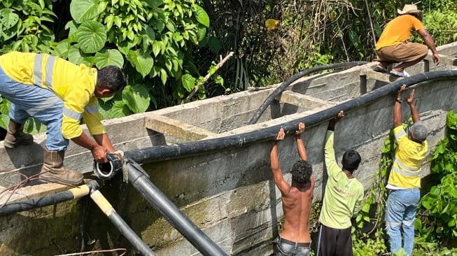 Program NHM Peduli sukses merampungkan pemulihan akses air bersih di Kecamatan Kao Barat, Kabupaten Halmahera Utara (Dok: NHM)