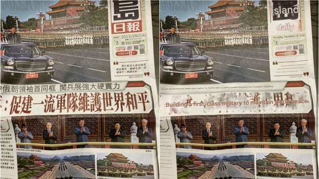 Foto Prabowo Subianto tampil di koran China (Threads @andreeasyara)