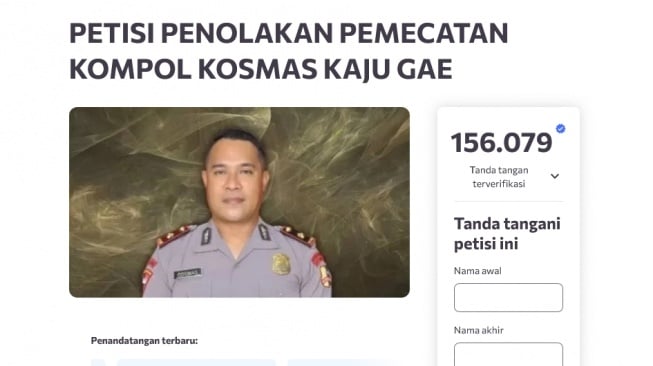 Petisi Tolak Pemecatan Kompol Kosmas Jadi Sorotan, Sudah 150 Ribu Lebih yang Tanda Tangan