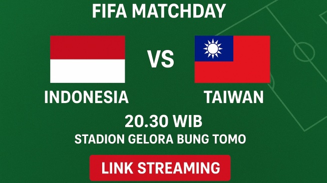 Jadwal dan Link Streaming Timnas Indonesia vs Taiwan Malam Ini di GBT