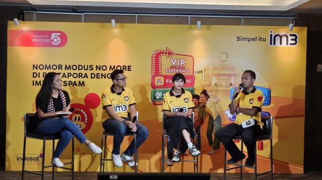Fitur Satspam IM3 bikin aman Pestapora 2025 di Jakarta, Jumat (6/9/2025). [Indosat]