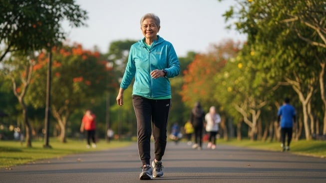 Ilustrasi sepatu nyaman untuk lansia. (Google AI Studio)