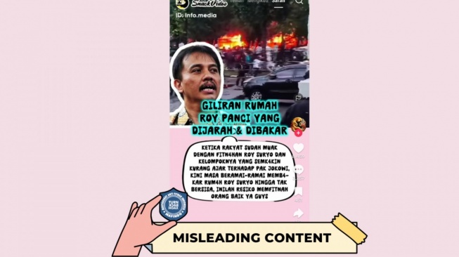 Hoaks rumah Roy Suryo dijarah dan dibakar massa. [Dok. Istimewa]